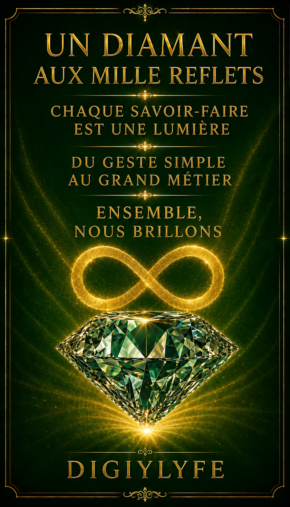 Un diamant aux mille reflets — chaque savoir-faire est une lumière