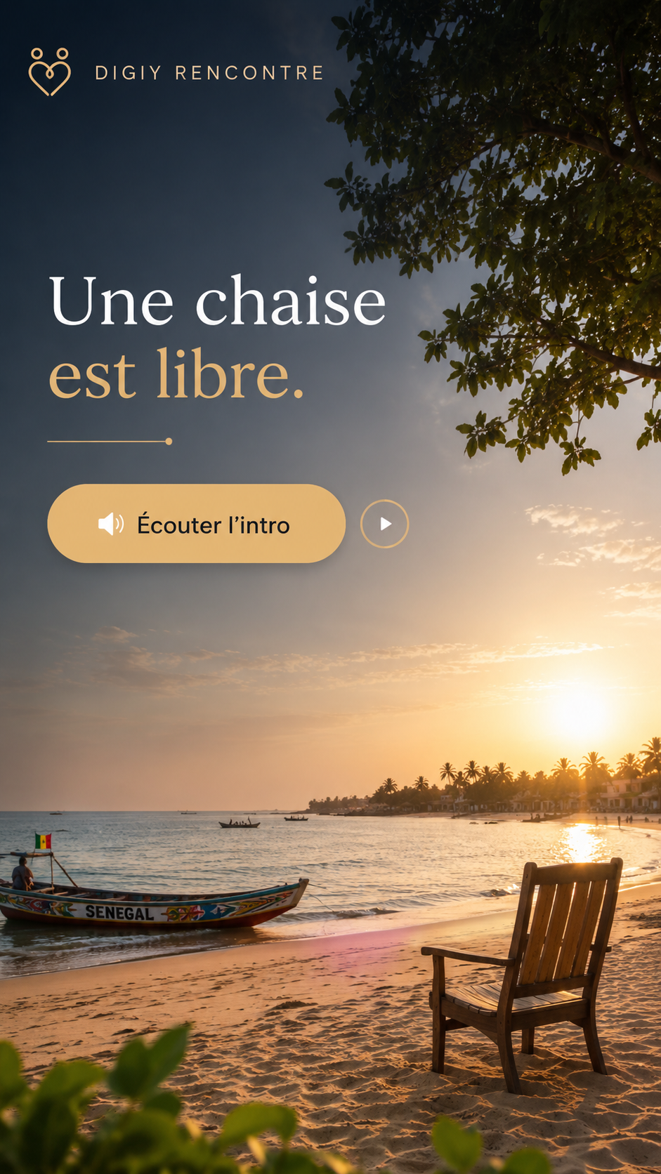 DIGIY RENCONTRE — Une chaise est libre, sur une plage du Sénégal